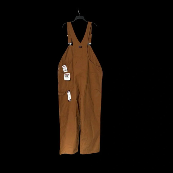 Dickies Duck Bib Overalls Brown 42x32 NEW EB710BD Men’s Coveralls Utility NWT - Picture 7 of 7
